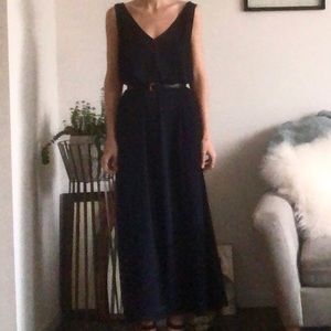 Silk JCrew maxi dress in navy